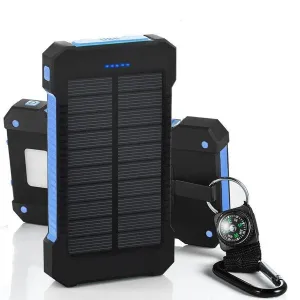 Waterproof Solar Power Bank with LED Light