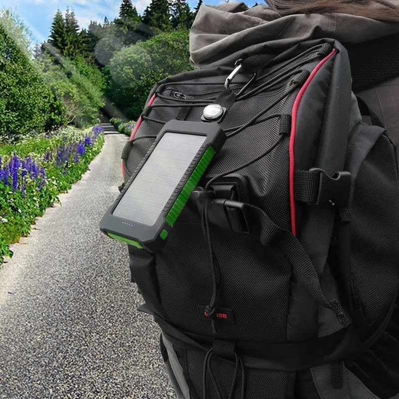 Waterproof Solar Power Bank with LED Light