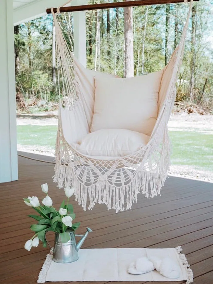 White Crochet Hammock Chair Swing | NINA