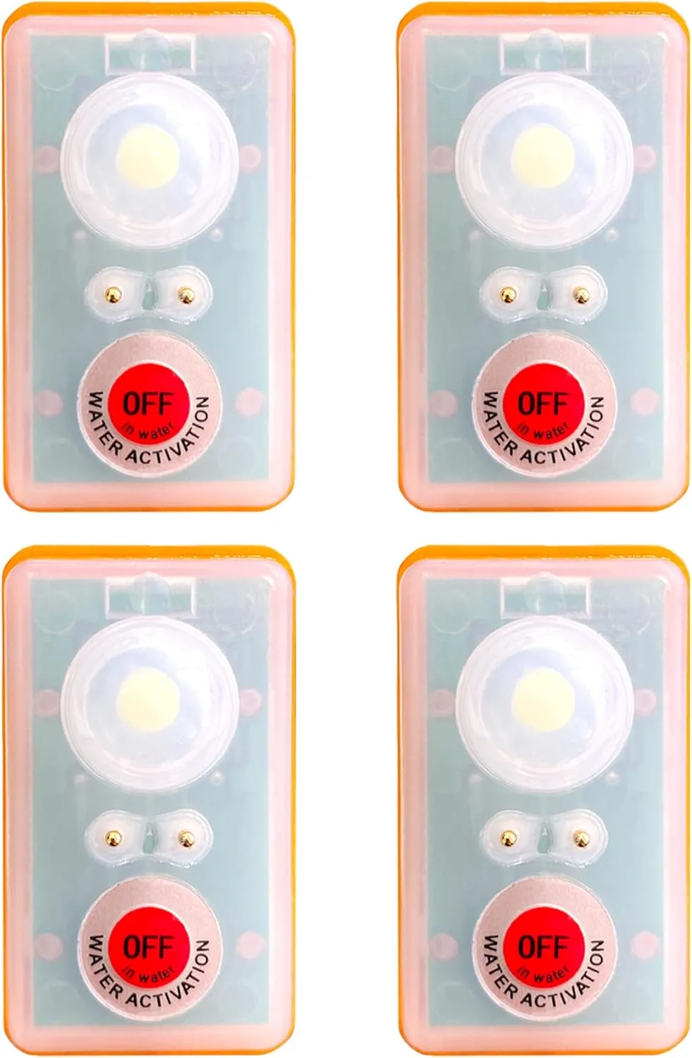 WICKED Life Jacket LED Strobe Light for Emergency Overboard Survival; Water Activated High Intensity Beam Long Range Rescue (4 Pack)