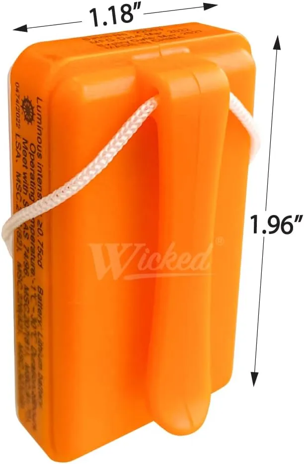 WICKED Life Jacket LED Strobe Light for Emergency Overboard Survival; Water Activated High Intensity Beam Long Range Rescue (4 Pack)