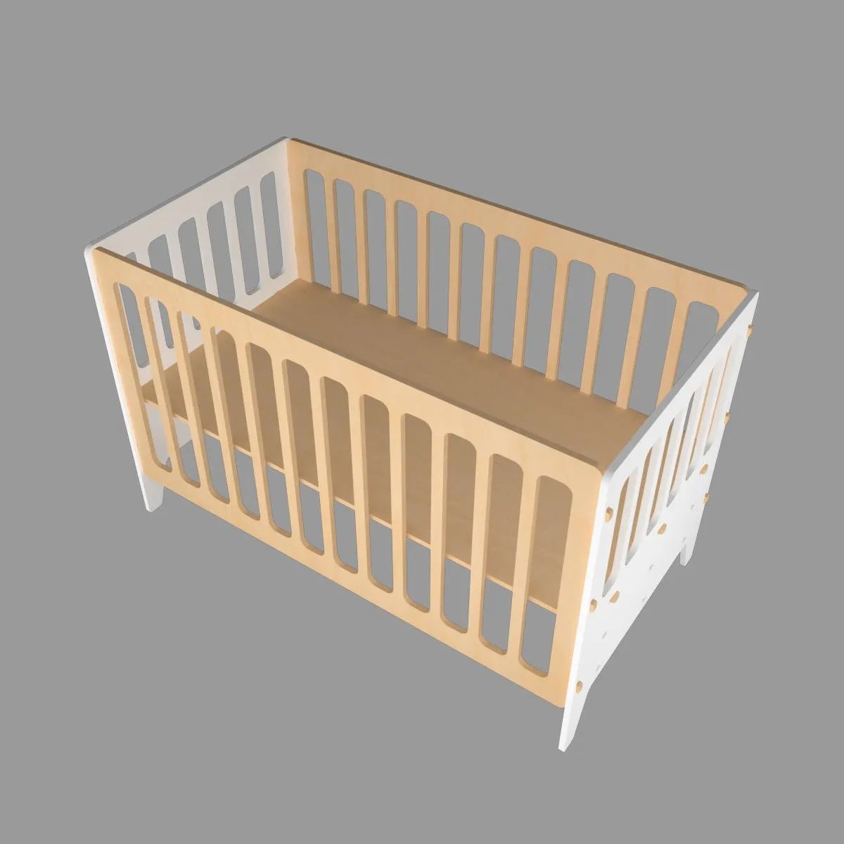 X&Y Large Gold Cherry Crib - White