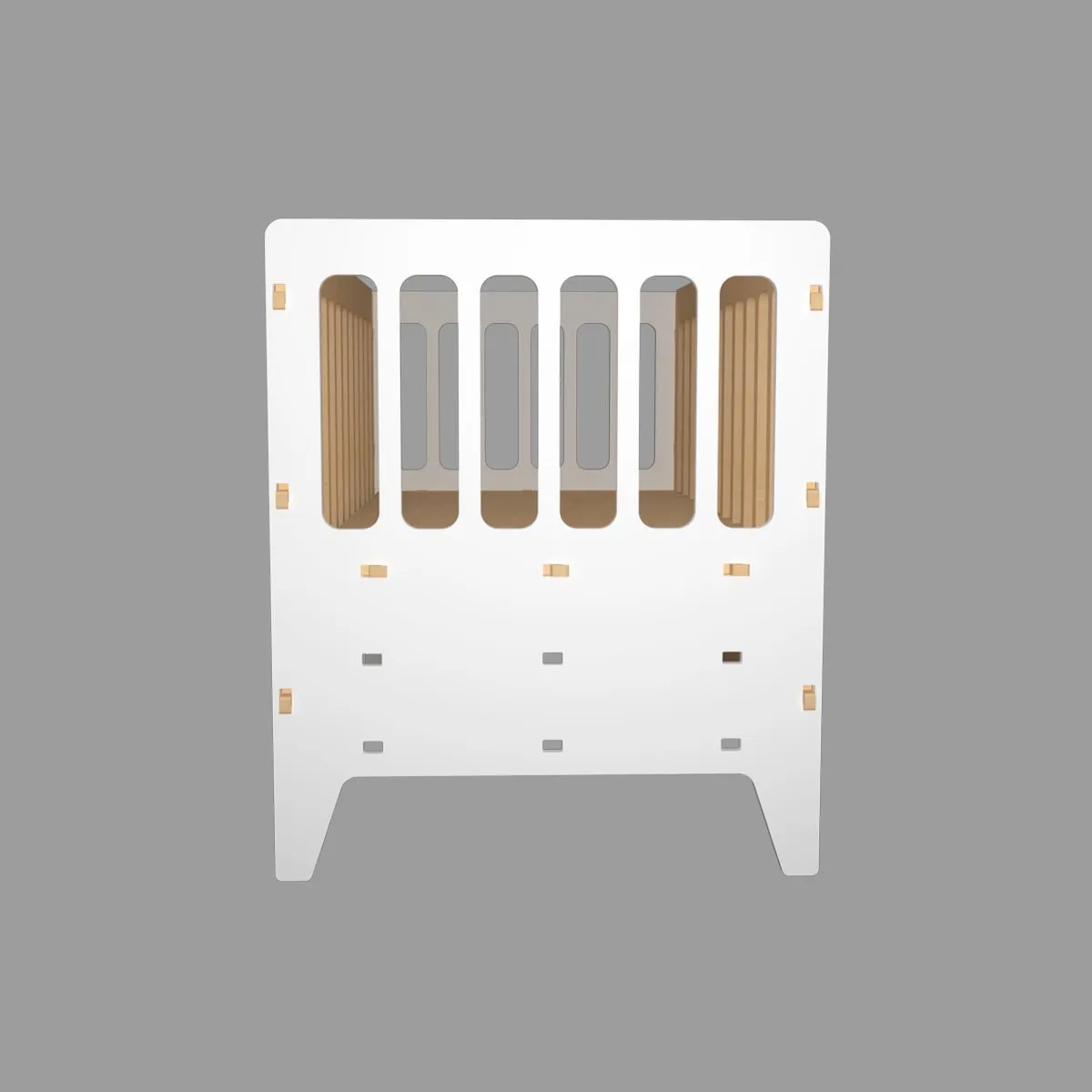 X&Y Large Gold Cherry Crib - White
