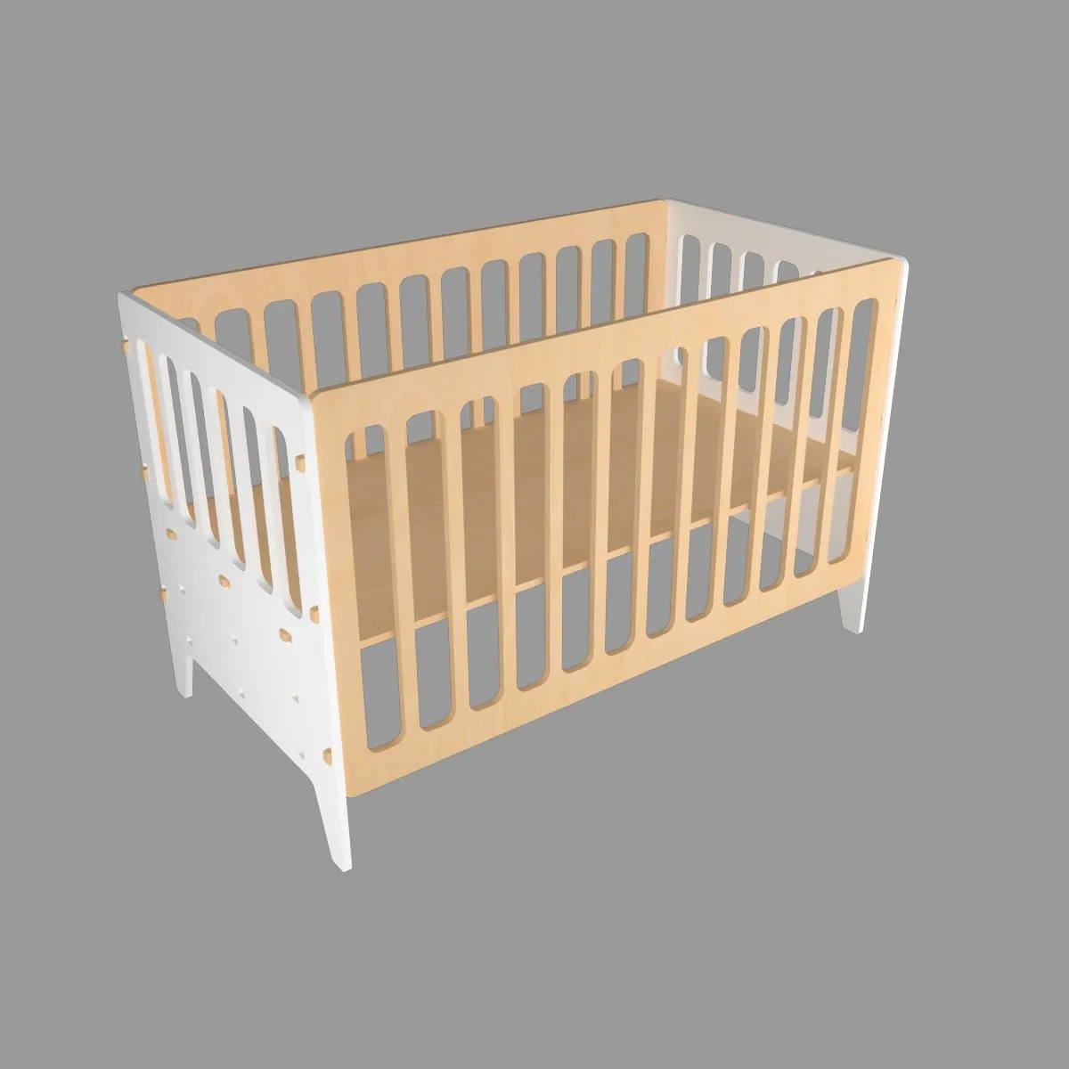 X&Y Large Gold Cherry Crib - White