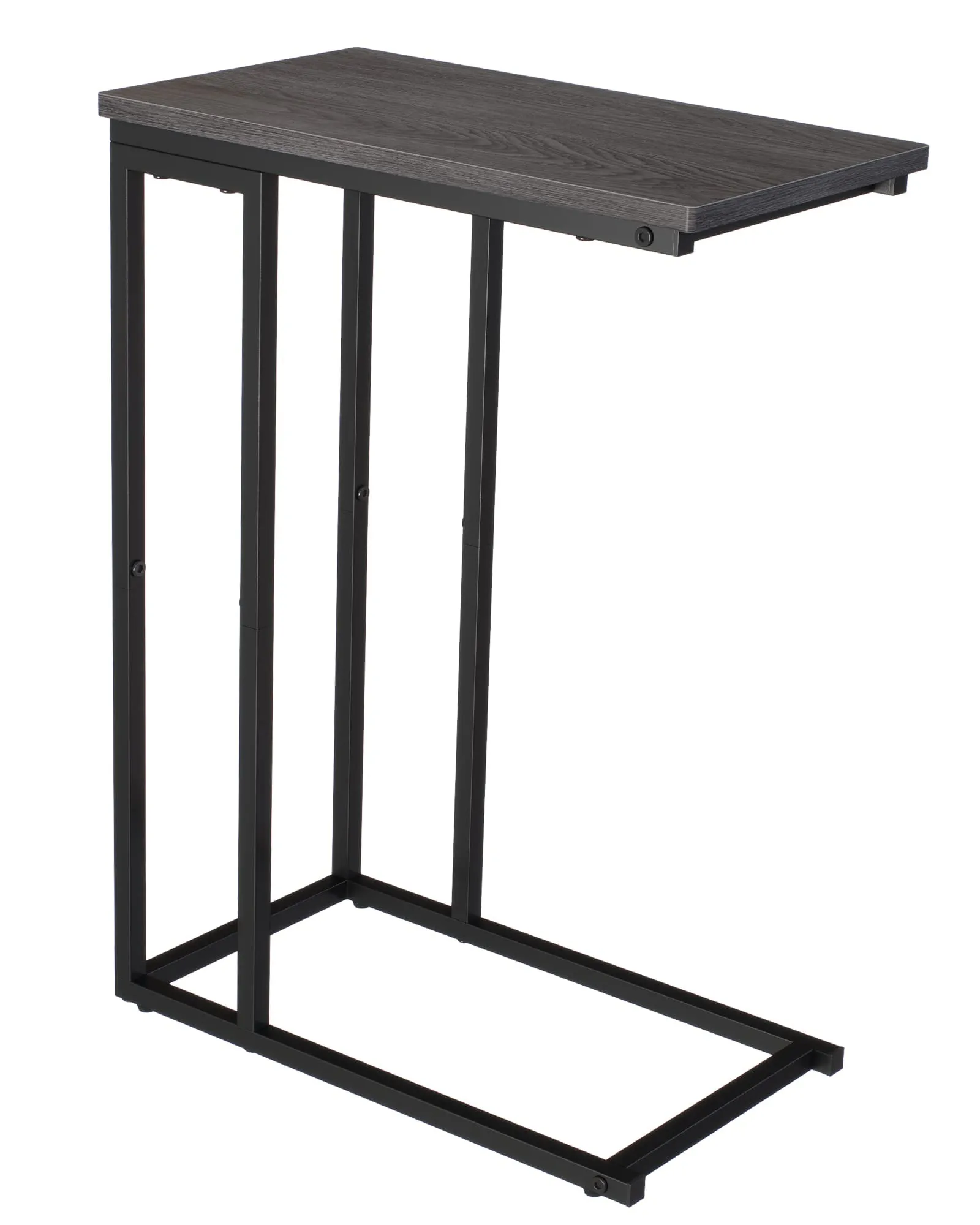 Yusong Side Table, End Table for Living Room, C Shaped Table with Stable Metal Frame, Sofa Couch Table for Coffee Snack Laptop, Easy Assembly, Grey