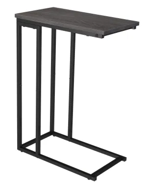 Yusong Side Table, End Table for Living Room, C Shaped Table with Stable Metal Frame, Sofa Couch Table for Coffee Snack Laptop, Easy Assembly, Grey