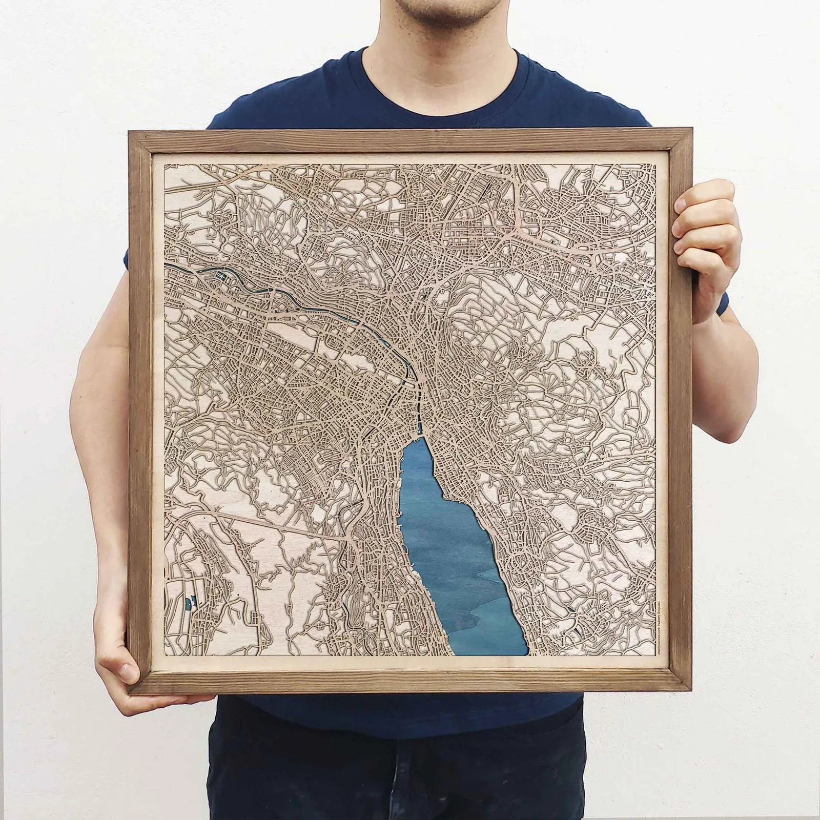 Zurich Wooden Map