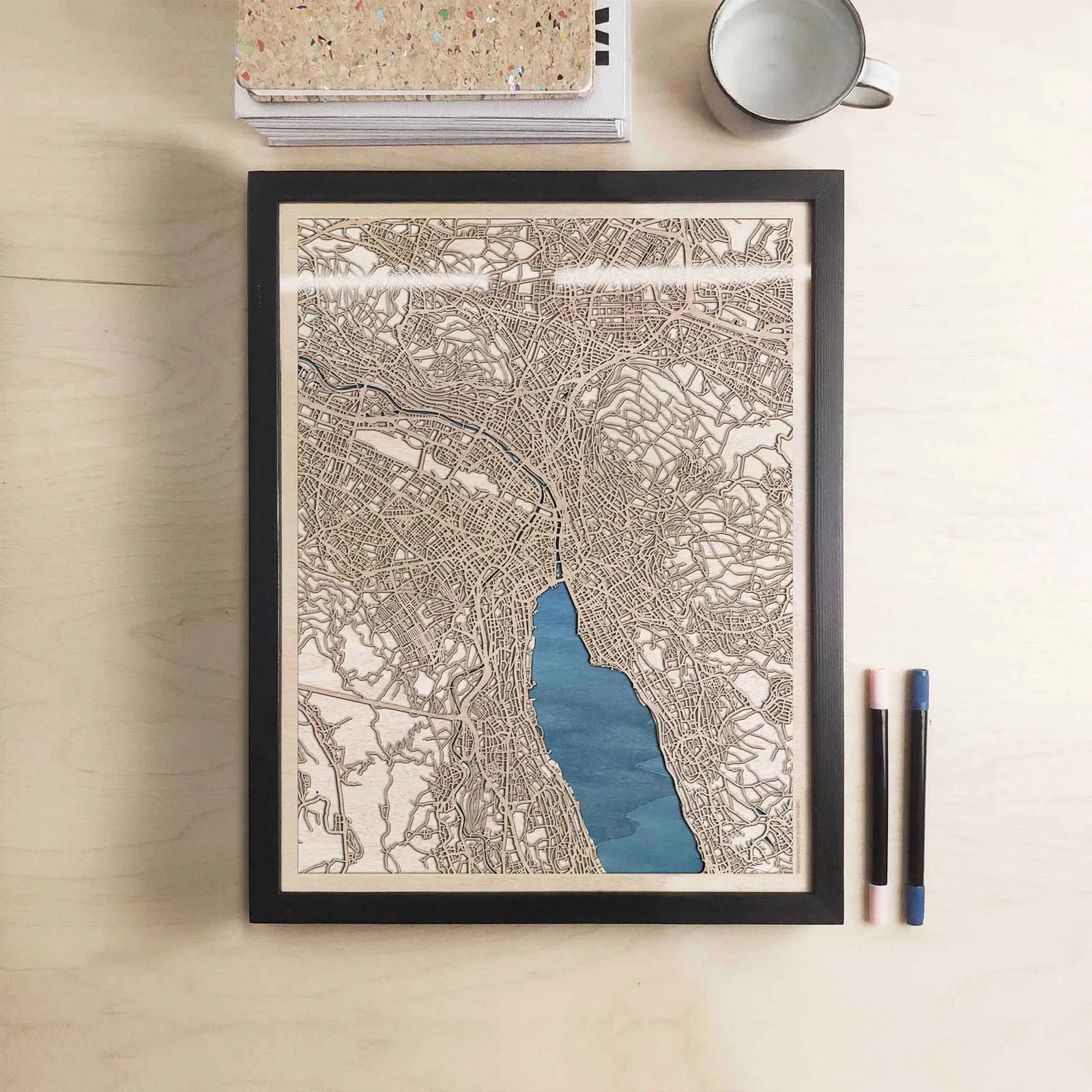 Zurich Wooden Map