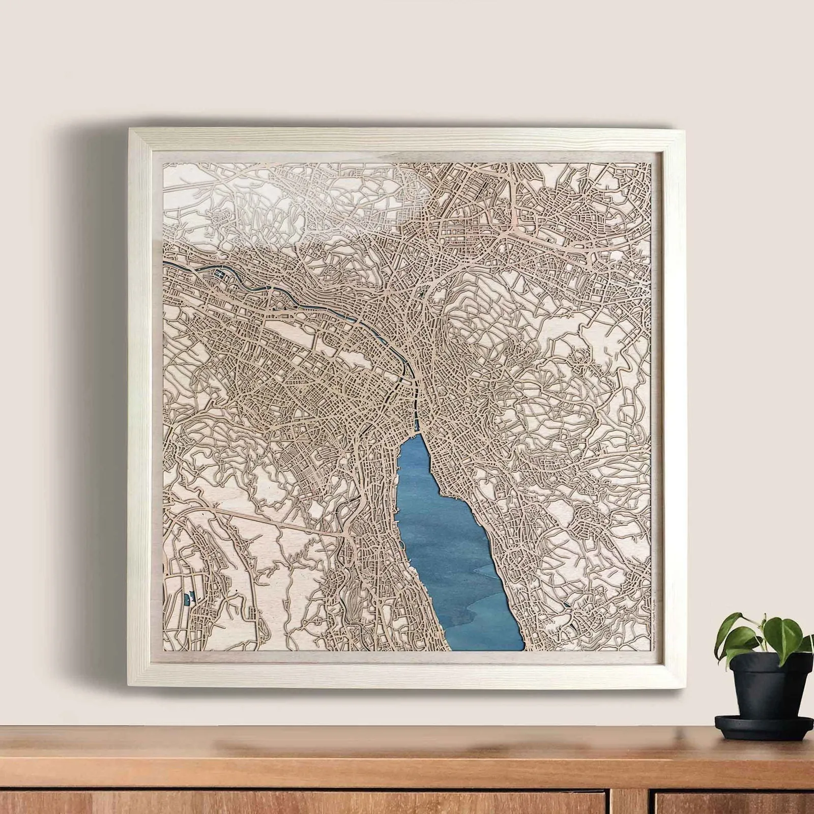 Zurich Wooden Map