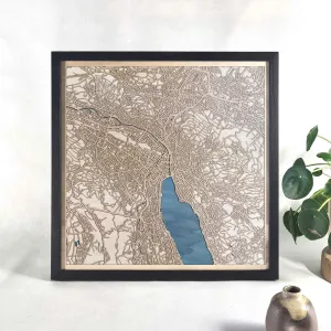 Zurich Wooden Map