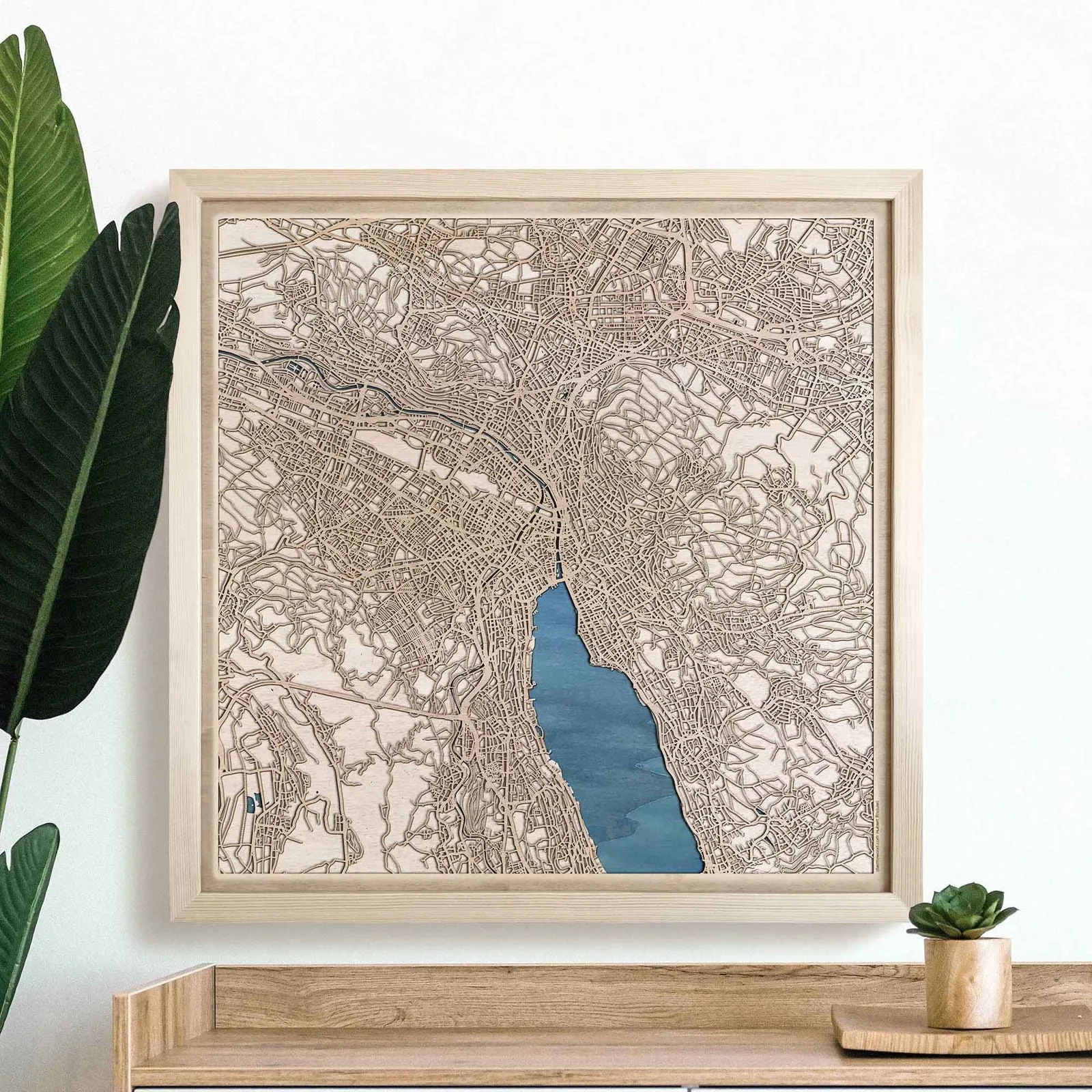 Zurich Wooden Map