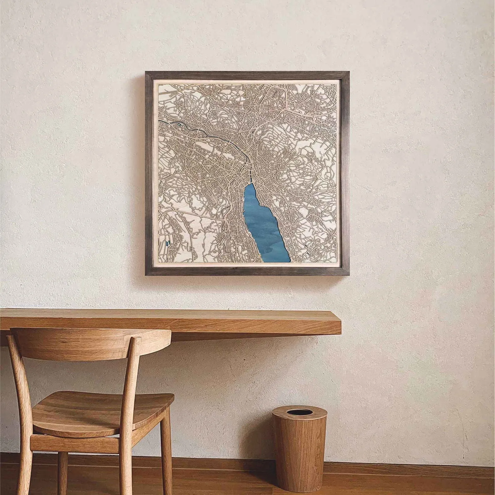 Zurich Wooden Map